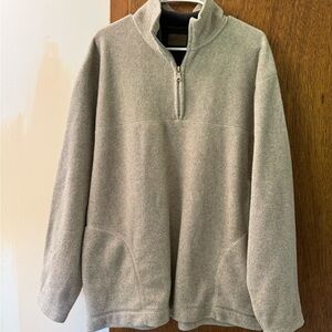 St. John's Bay Beige Zip Up Pullover with Standing Collar